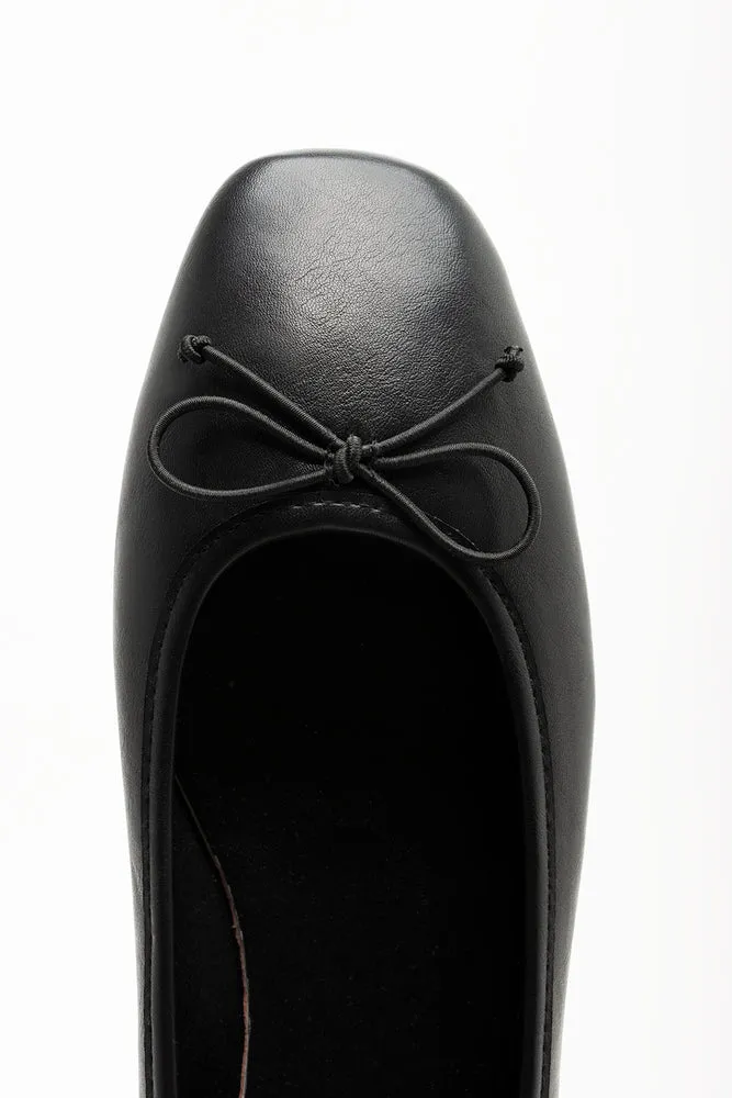 Storehouse Flats Shoes Square Toe Ballerina Pumps Black