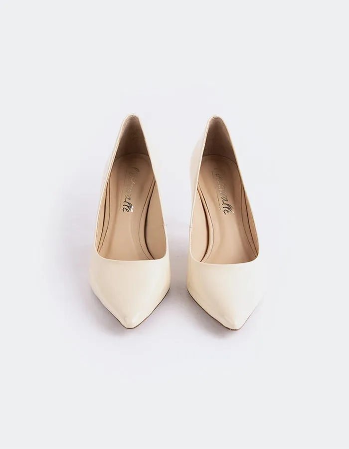 Baseball Heel Shoes Zinnia Nude Patent