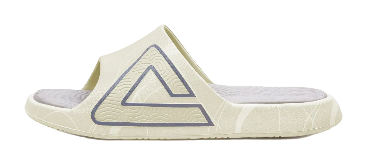 Checkerboard Slides PEAK Tai Ji1.0 Quiet Slip Resistant Cushioning Slide Slippers Unisex Gray Beige White