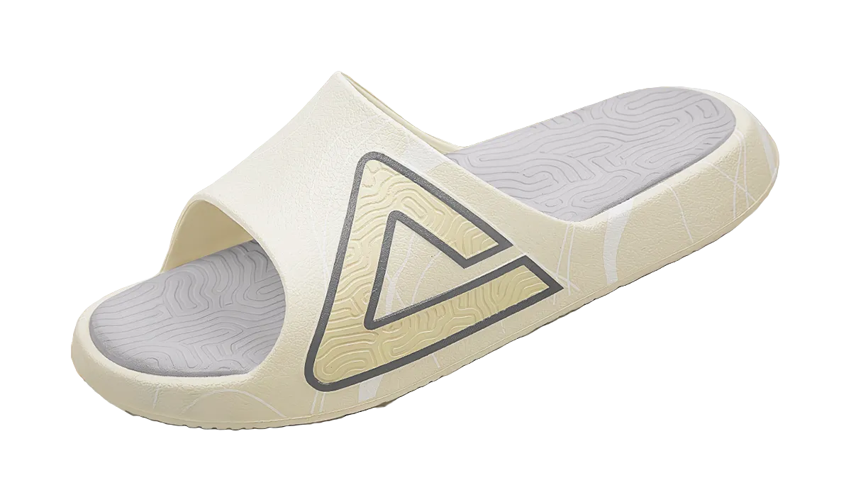 Toe Slide PEAK Tai Ji1.0 Quiet Slip Resistant Cushioning Slide Slippers Unisex Gray Beige White