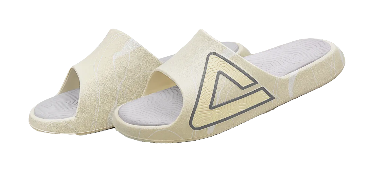 PEAK Tai Ji1.0 Quiet Slip Resistant Cushioning Slide Slippers Unisex Gray Beige White Marcman Slippers
