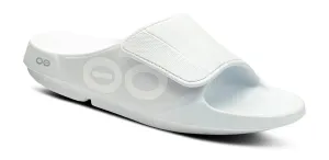 Wedge Flip Flop Sandals OOFOS OOAHH SPORT FLEX - WHITE