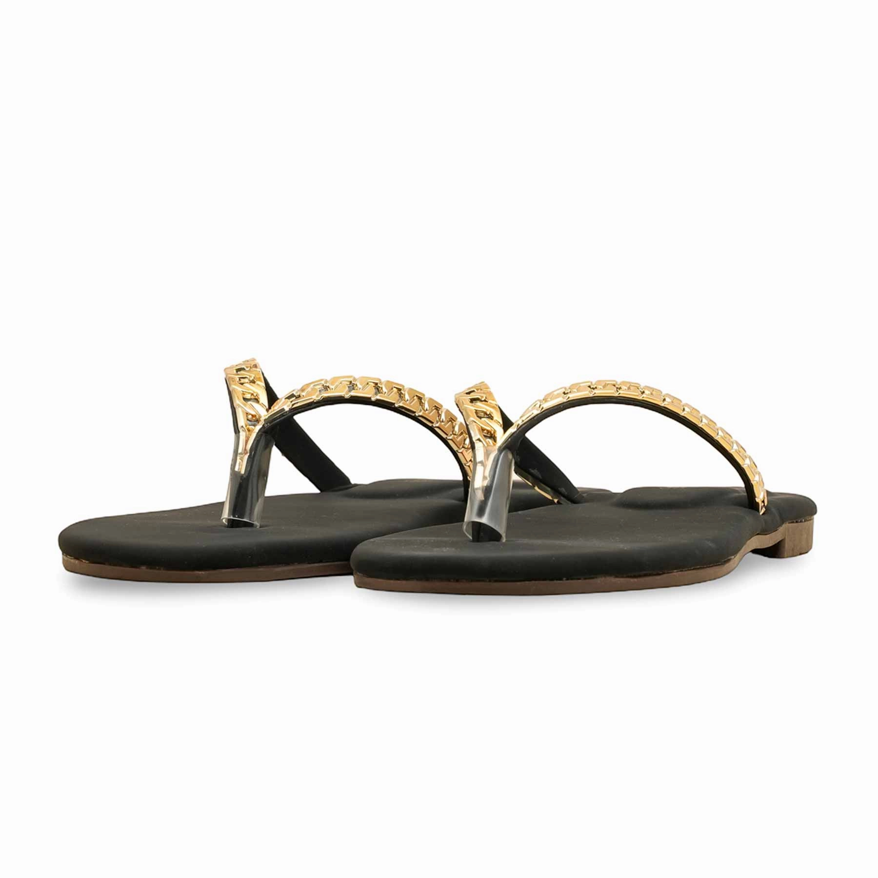 Black Casual Chappal For Women CL2119 Inserts For Flat Shoes