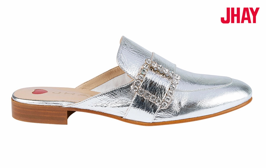 Hay Piaf Silver Silver Platform Loafers
