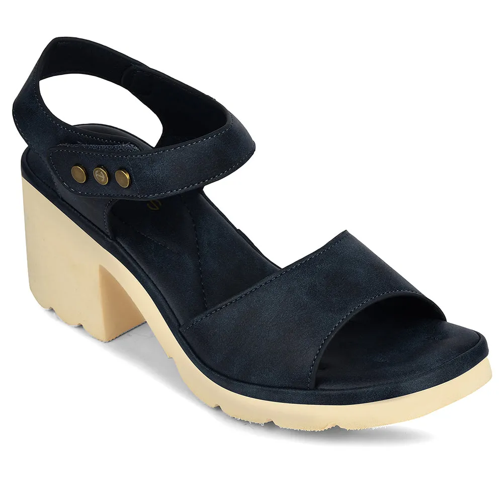 Strappy Wedge Sandals Healers Blue Casual Block Heel Sandal For Women ZQ-DM-17 By Liberty