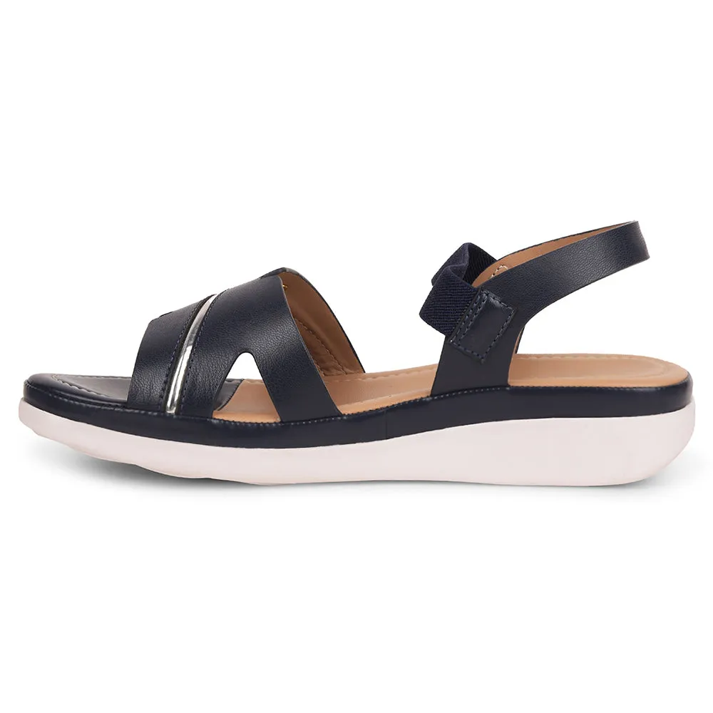 Healers Navy Blue Casual Sandal For Women JFL-31 By Liberty Tory Burch Bon Bon Sandals