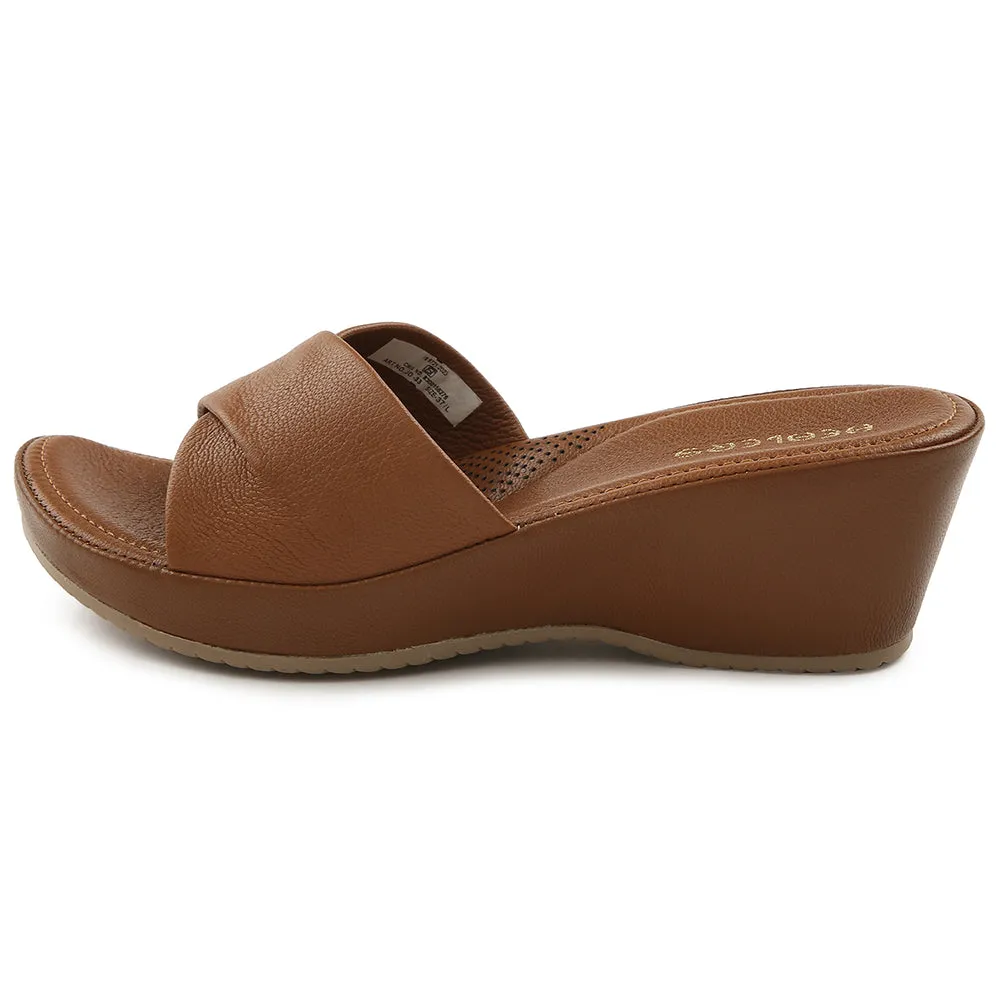 Healers Tan Casual Sandal For Women JD-33 By Liberty Wedge Sandals Strappy