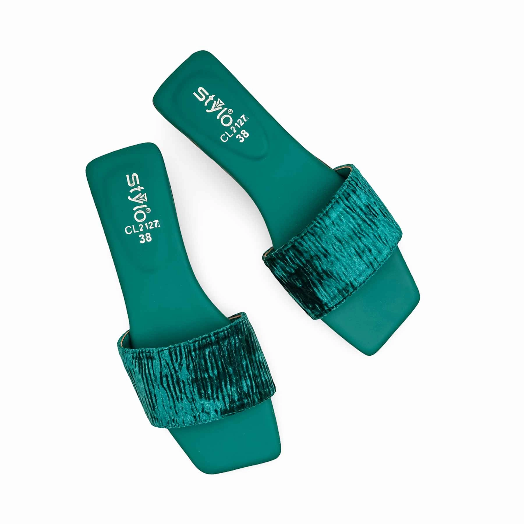 Green Casual Slipper For Women CL2127 Best Walking Shoes With Arch Support For Flat Feet