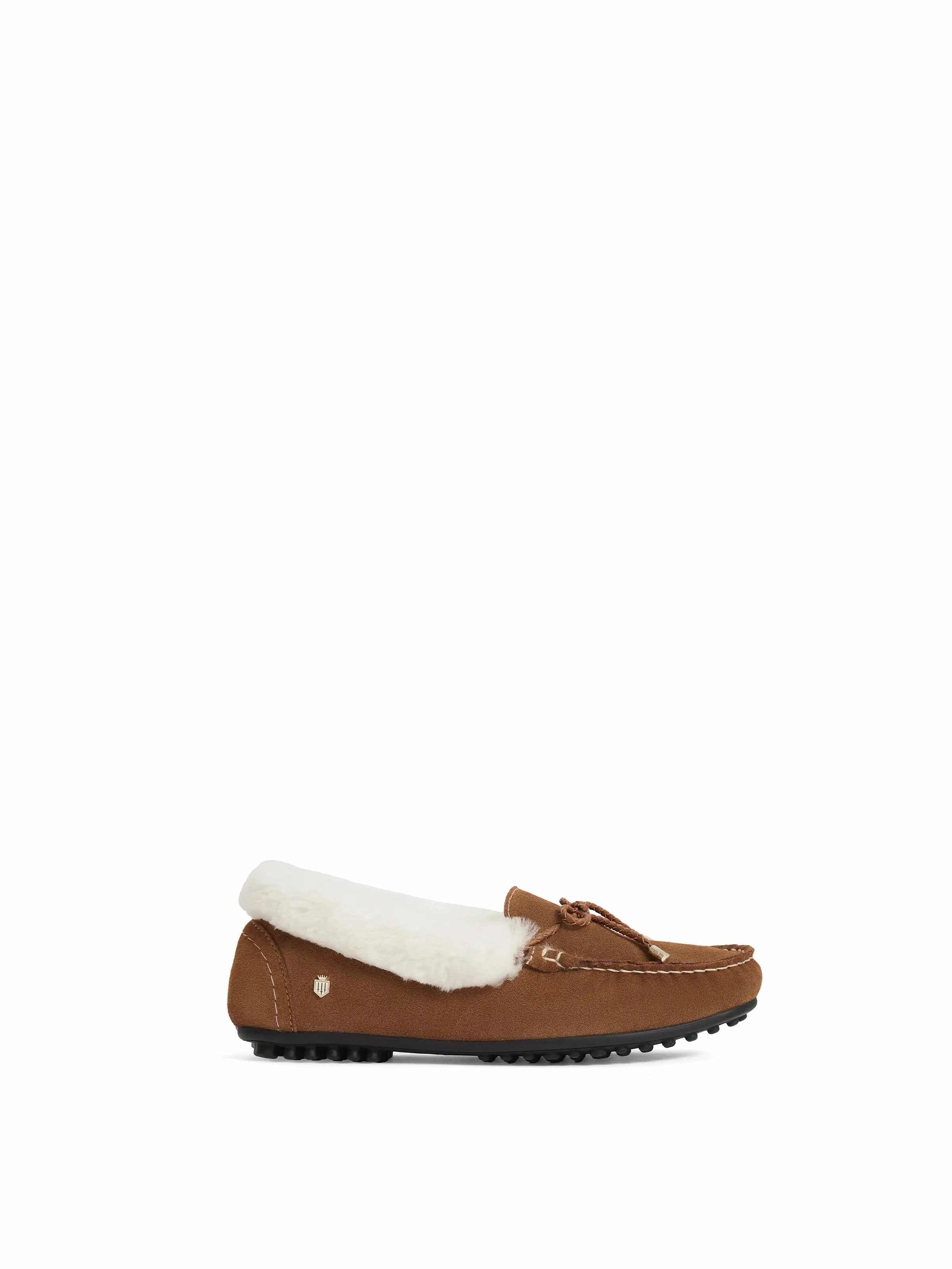 Loafers Lv Henley Slipper - Shearling Lined Tan Suede