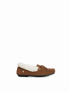 Henley Slipper - Shearling Lined Tan Suede Ferragamo Loafers Sale