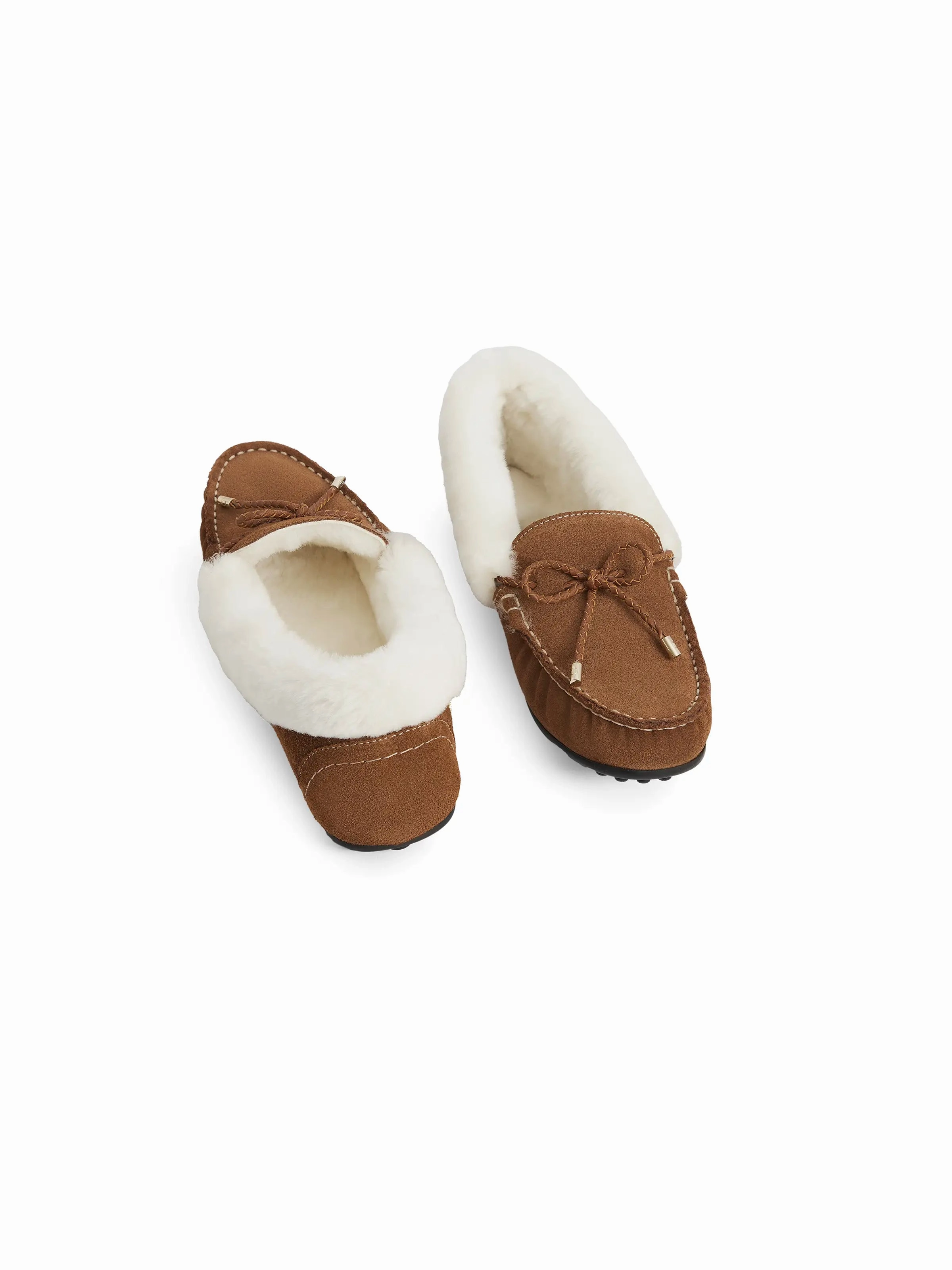 Janie Loafers Henley Slipper - Shearling Lined Tan Suede