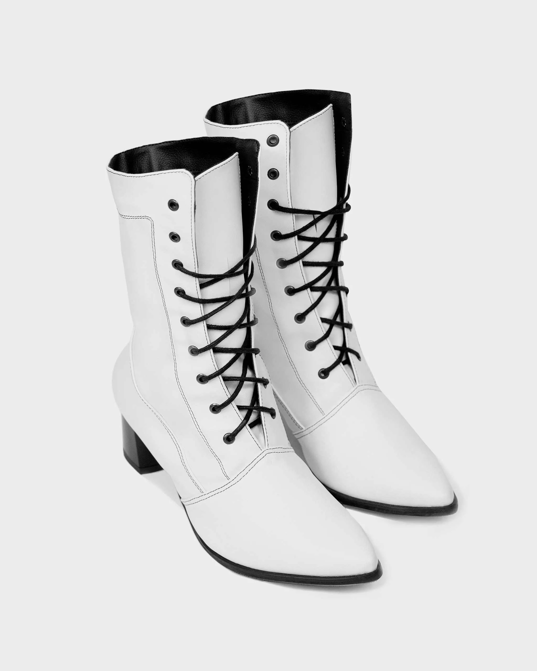 High Boots White cactus leather boots Ww2 Para Boots