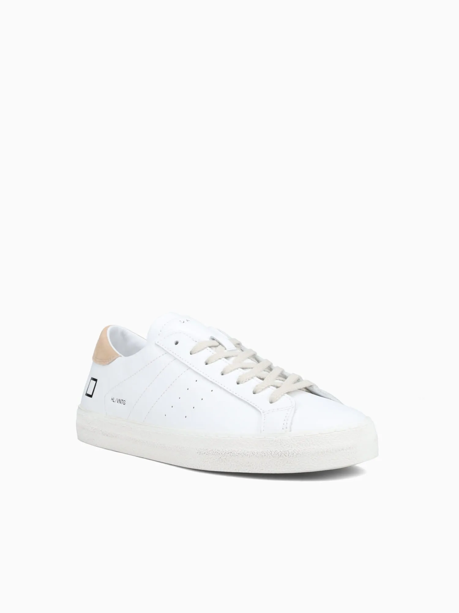 Atmosphere Flat Shoes Hill Low White Rust leather
