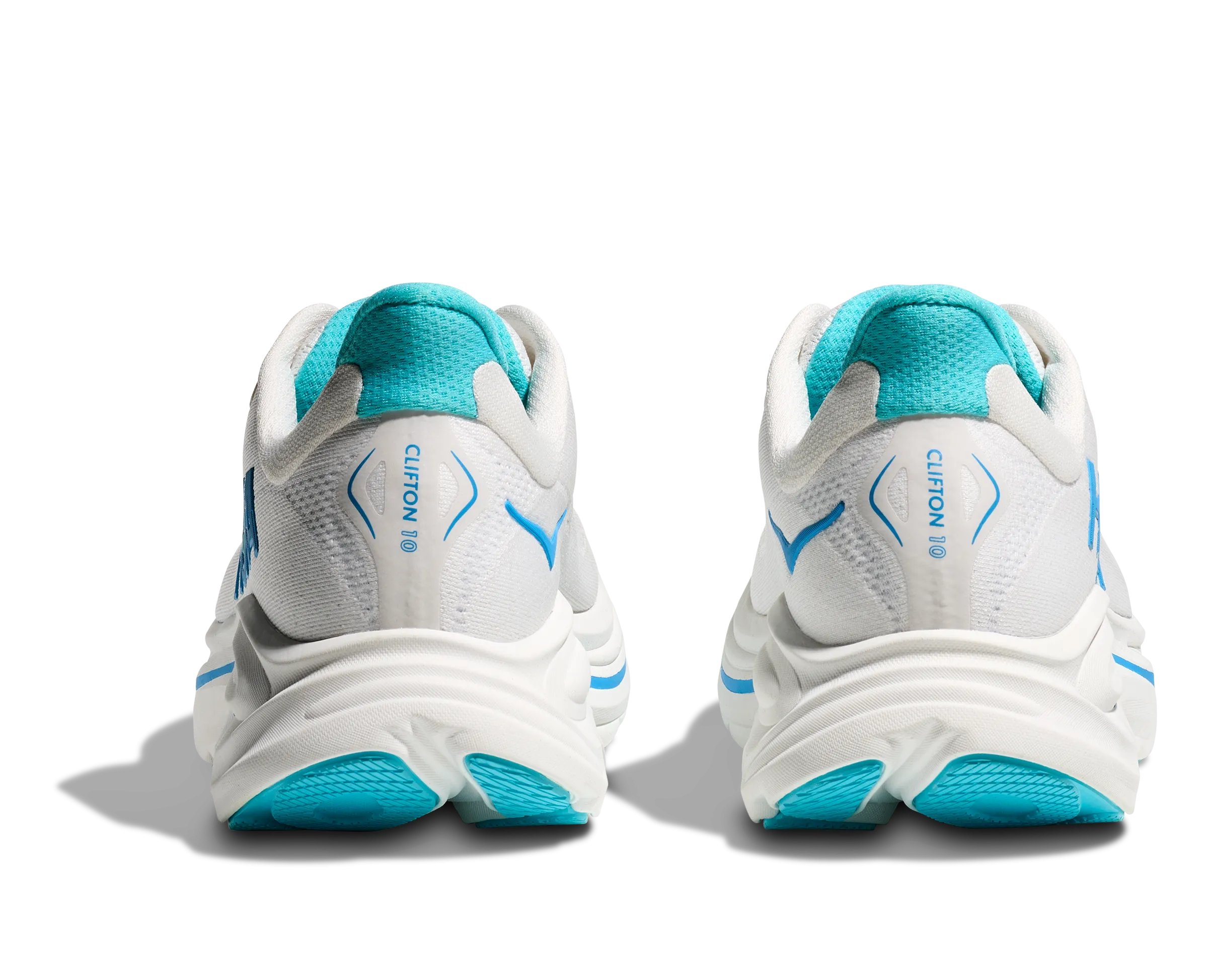 Best Running Shoes For Heel Pain HOKA Men's Clifton 10 - WHITE / SKYWARD BLUE (Wide)