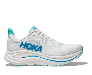 HOKA Men's Clifton 10 - WHITE / SKYWARD BLUE (Wide) Best Running Shoe With Wide Toe Box