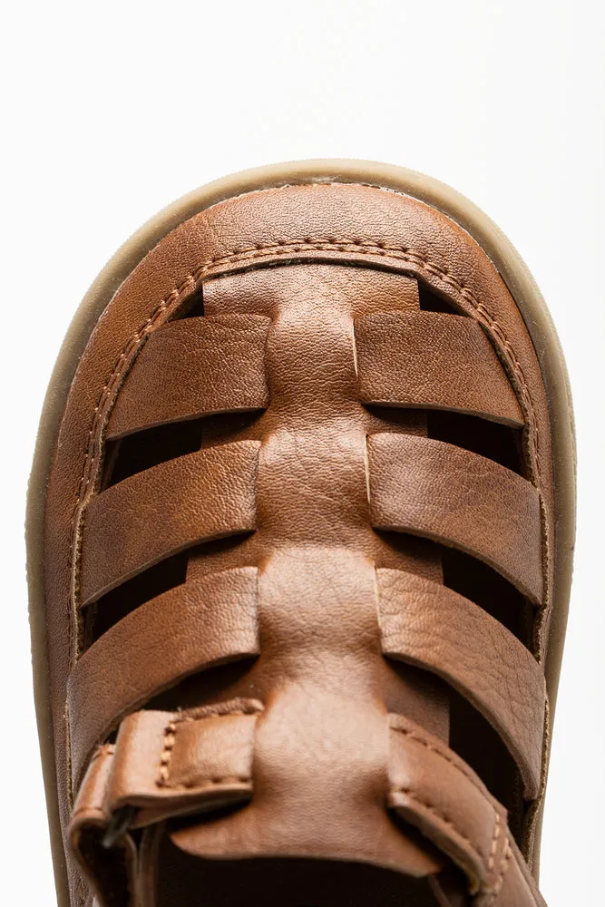 Leather Closed Toe Sandals Hybrid Sandal Natural