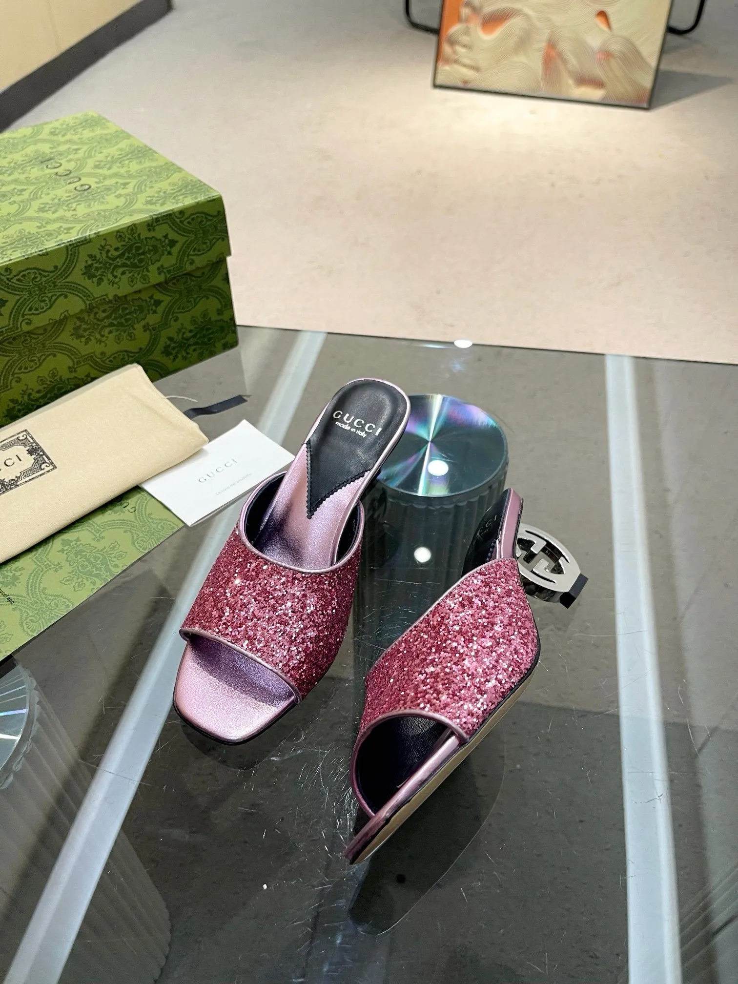 SE1324 Women's Interlocking G Heel Sandal /  Size5-10 Comfortable And Cute Sandals