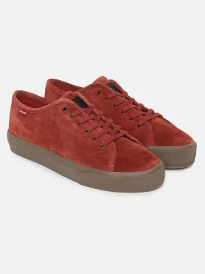 Men's Maroon Solid Shoes Lv Trainer Sneakers