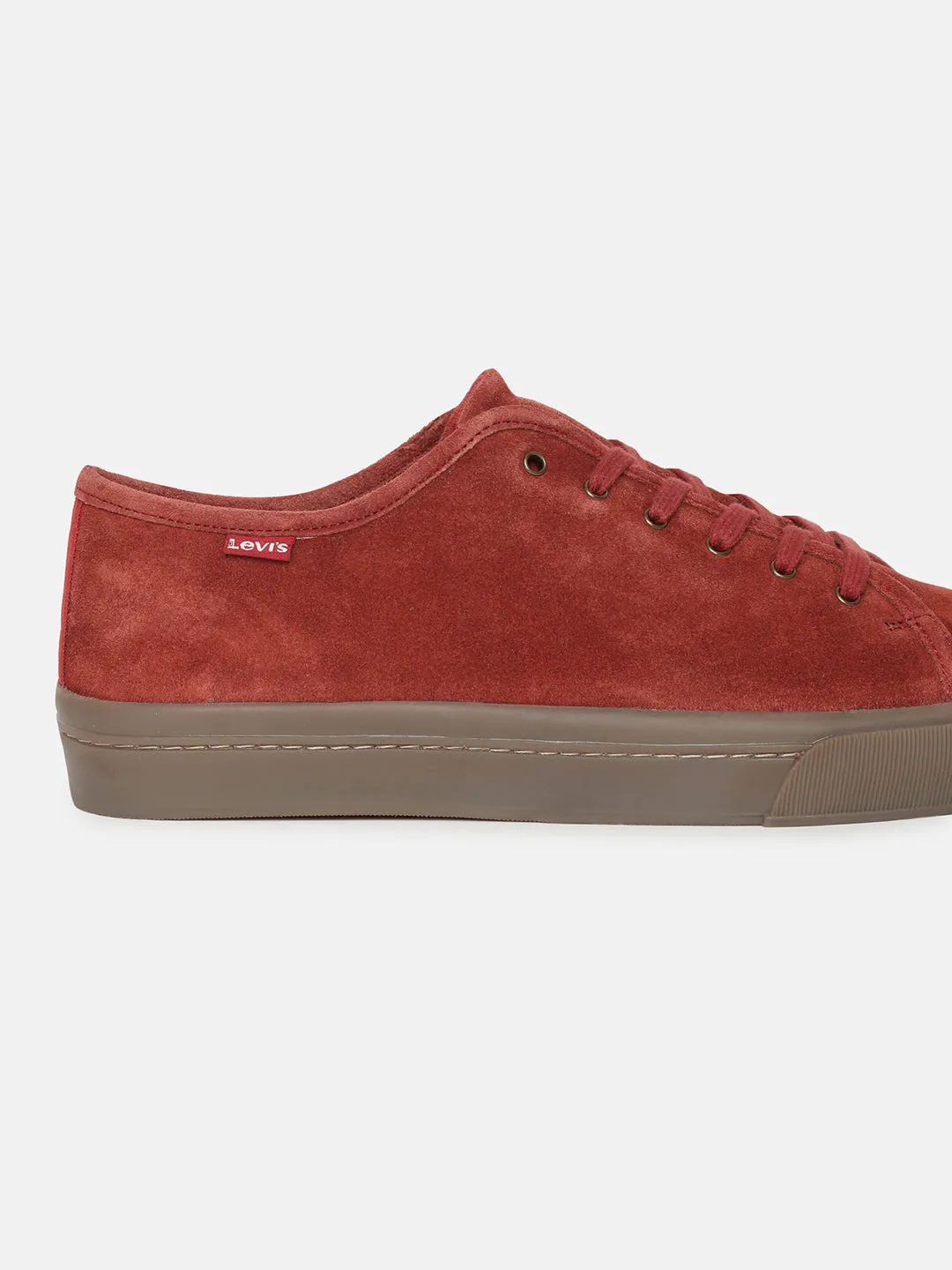 Light Walking Sneakers Men's Maroon Solid Shoes