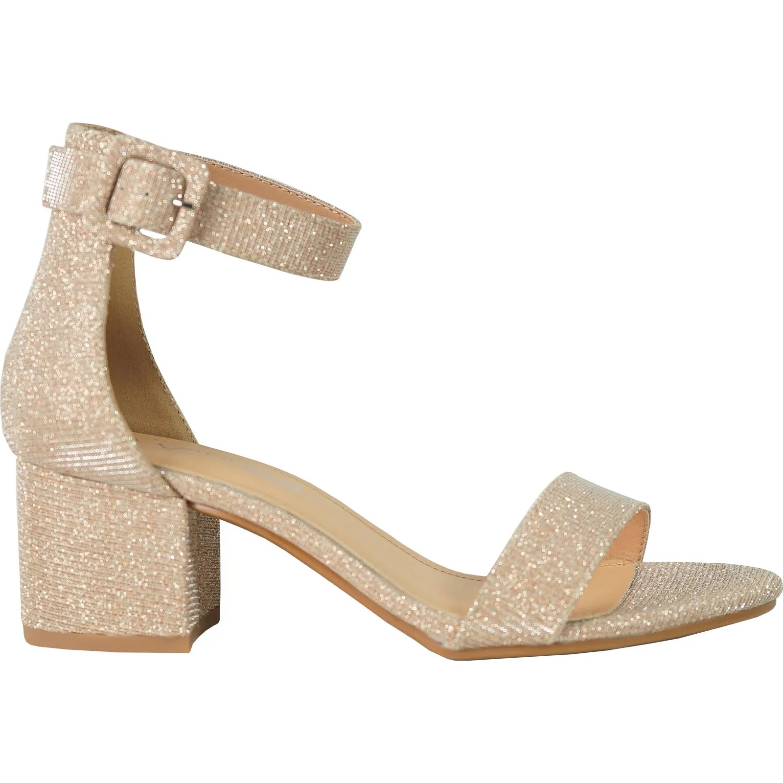 Beaches Sandals VANGELO Women Sandal DARCIE-23 Heel Party Prom & Wedding Sandal Gold