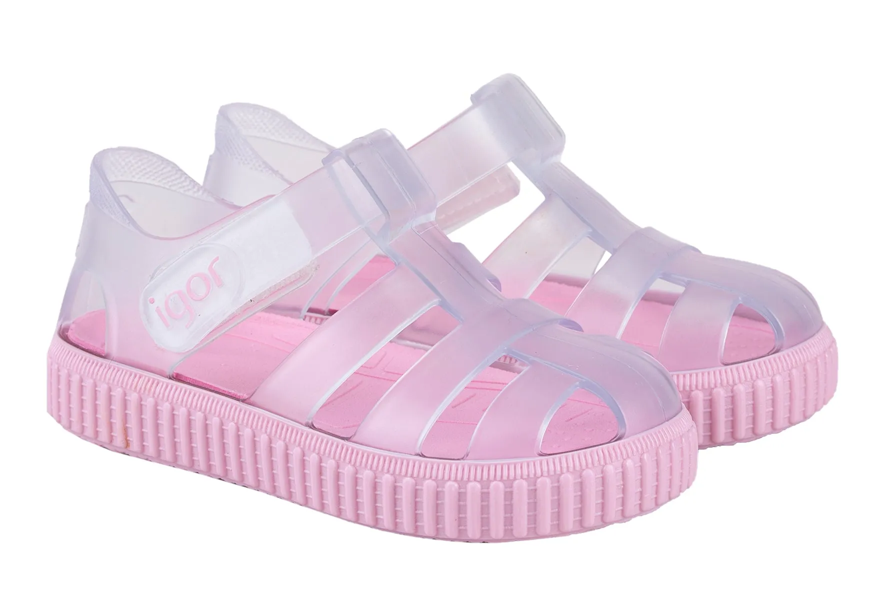Igor Girl's Nico Cristal Sandal - Clear/Rosa Sandals Resorts Locations