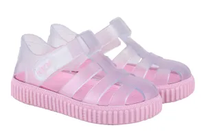 Sandals In Wide Sizes Igor Girl's Nico Cristal Sandal - Clear/Rosa