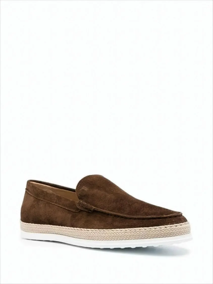 Moccasin-Style Brown Suede Loafers With Textured Grip Wearing Loafers In Winter