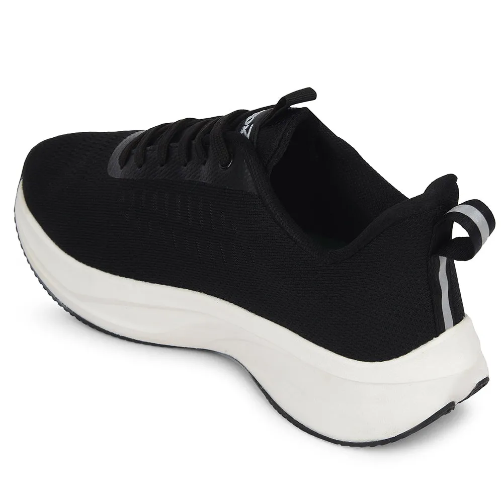 Leap7x Black Sports Lacing Running Shoes For Men ROASTER-1E By Liberty Gel-venture 9 Running Shoes