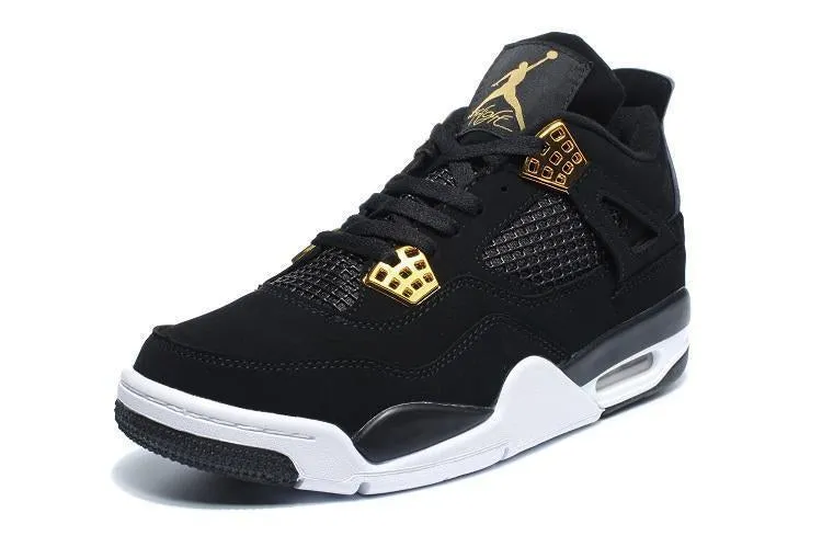 Best Insole For Basketball Shoes Nike Air Jordan 4 Retro Black White Gold Basketball Men