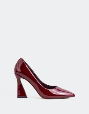 High Heels Pretty Amanda Burgundy Patent