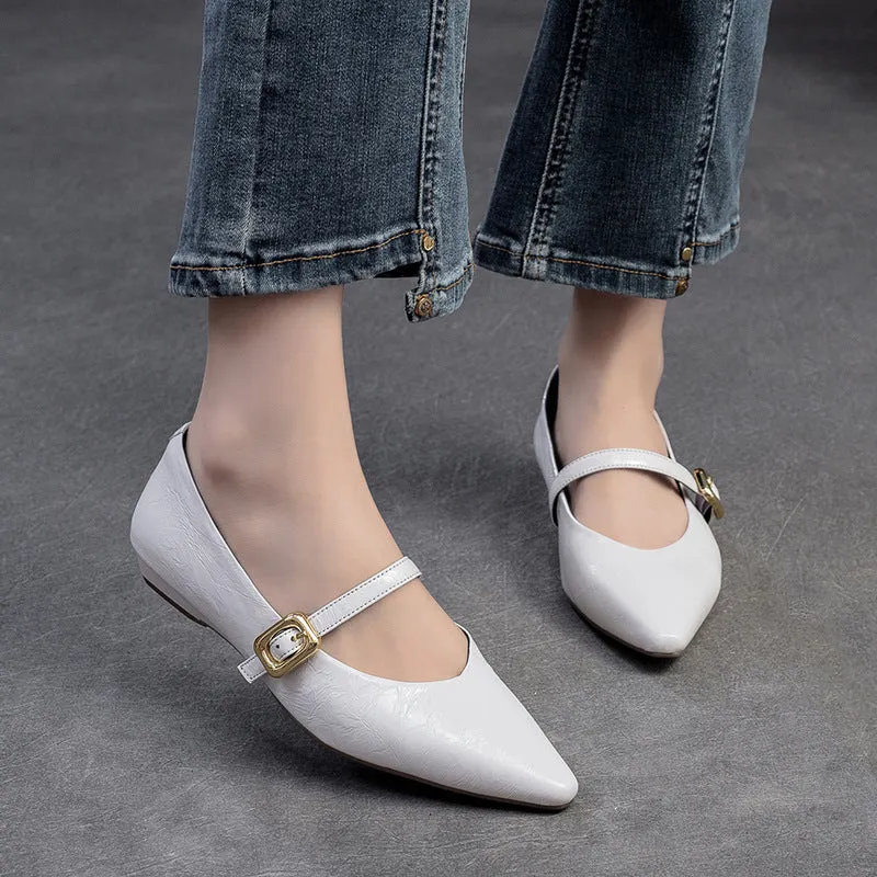 Formal Dresses Shoes Women Leather Fashion Pointed Toe Casual Dress Shoes