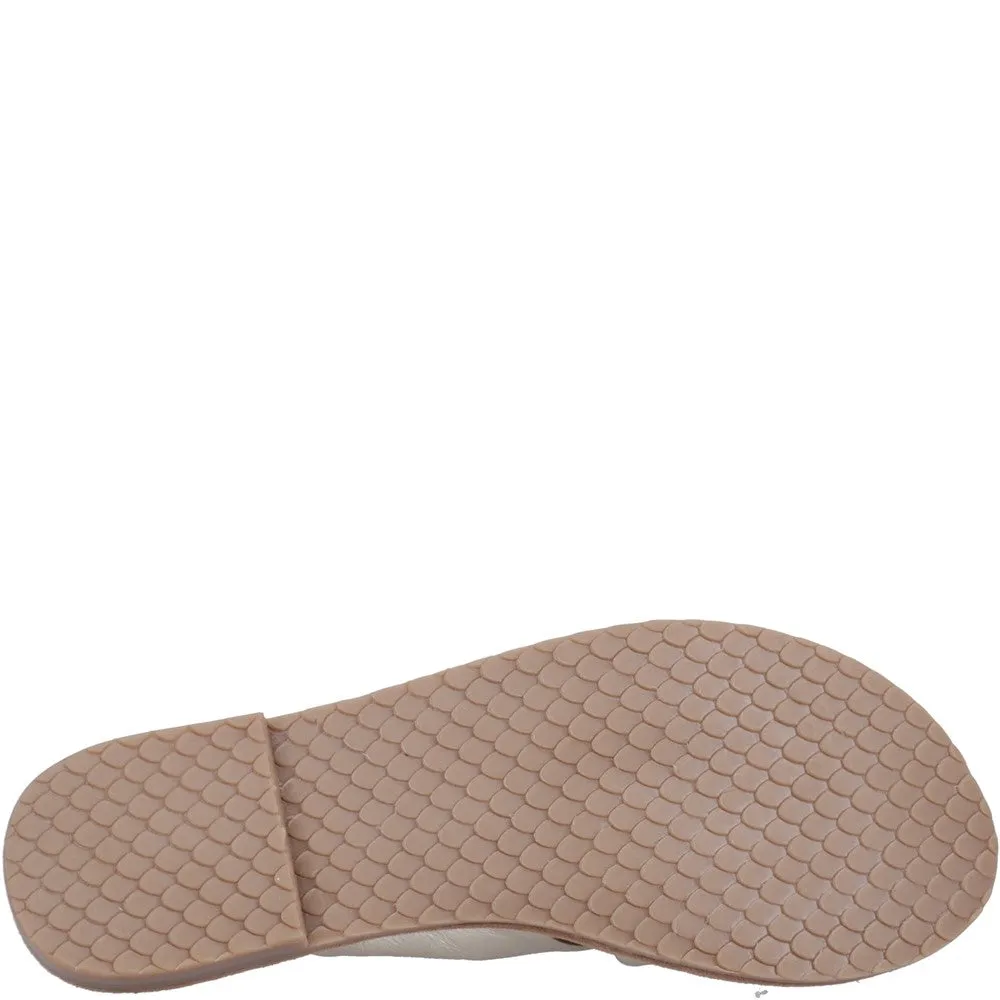 Gold Amy Wide Fit Sandals Denim Flat Shoes