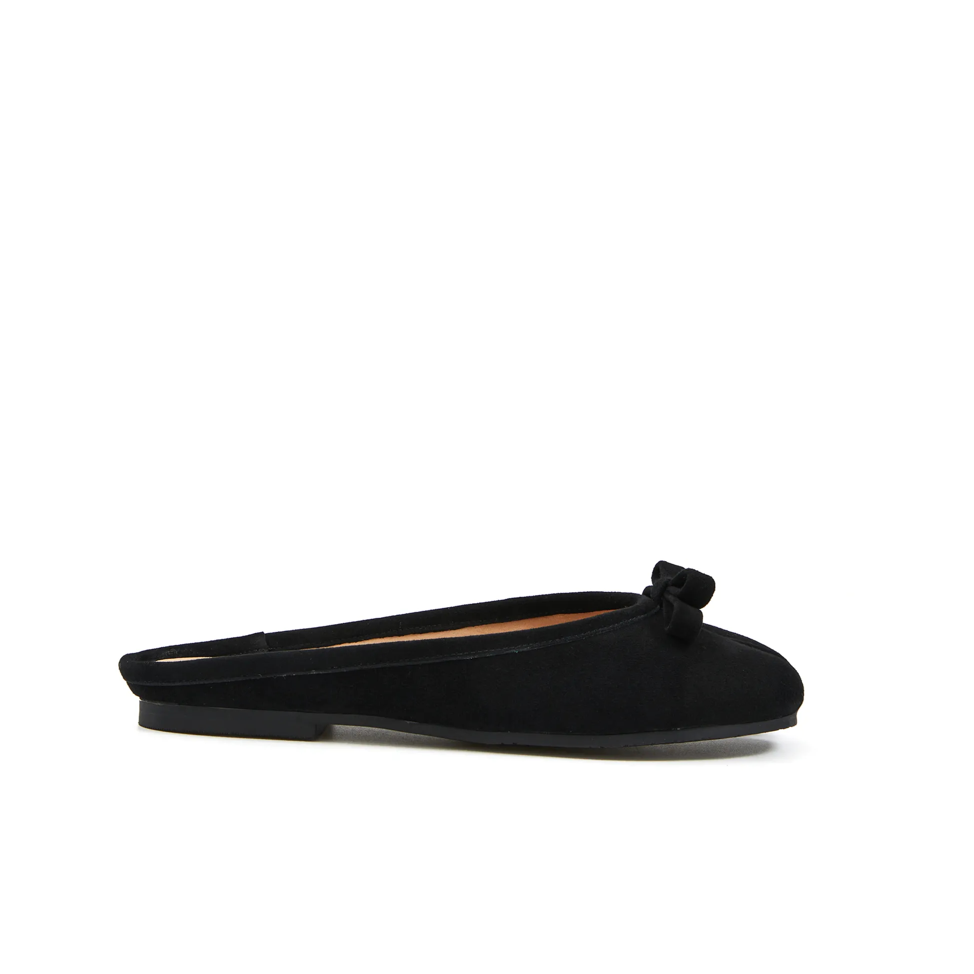 Rv Flat Shoes Tabitha Flat Tabi Mule in Kid Suede- Black