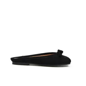 Tabitha Flat Tabi Mule in Kid Suede- Black Shoes Of Prey Flats