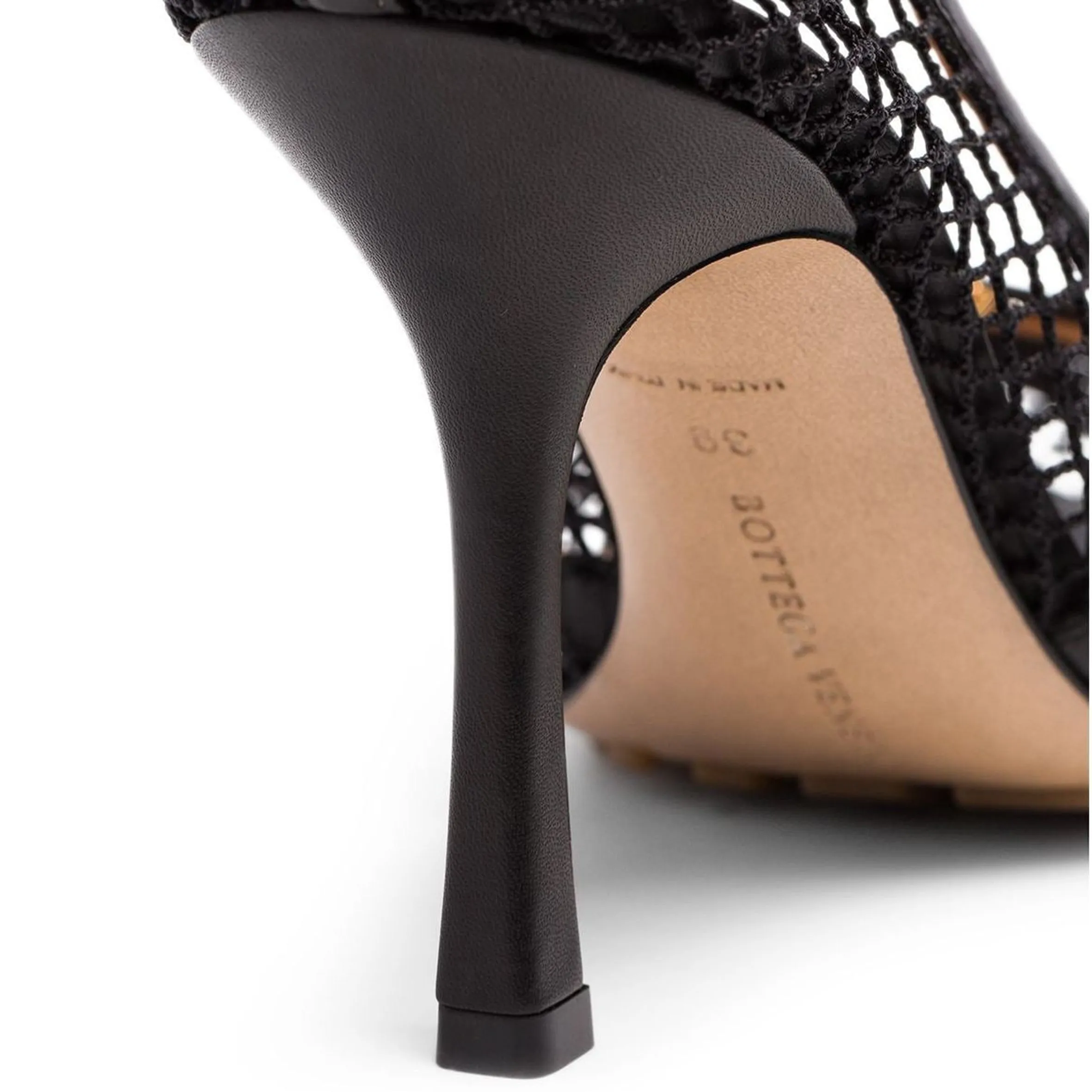 Stretch Mesh Square Sandals 90, Black Over The Knee High Boots No Heel