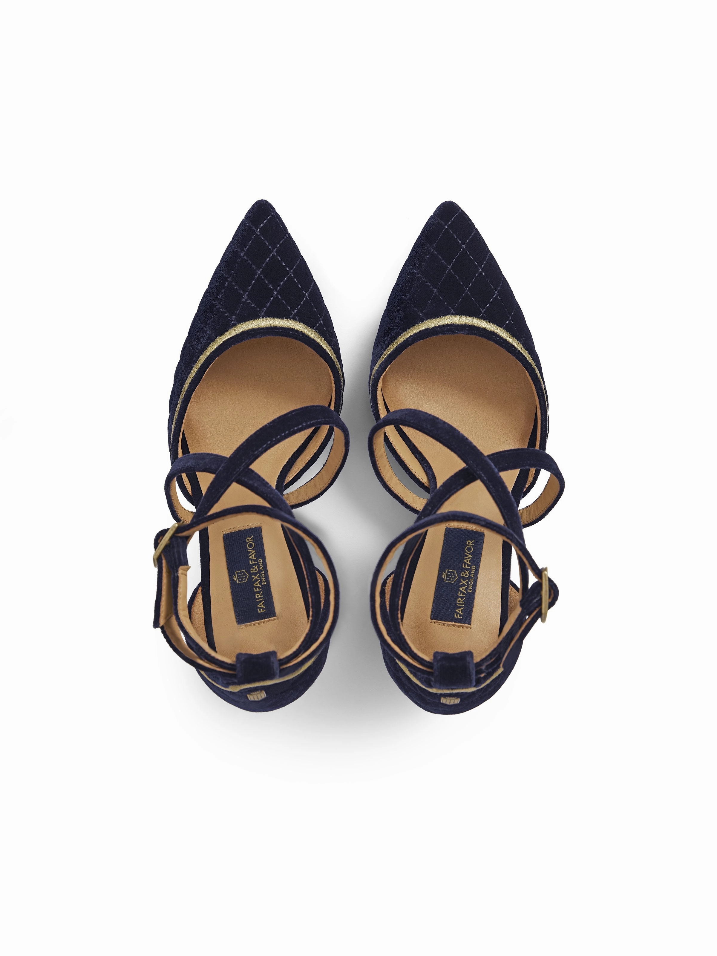 Pink Gucci Loafers York - Navy Quilted Velvet