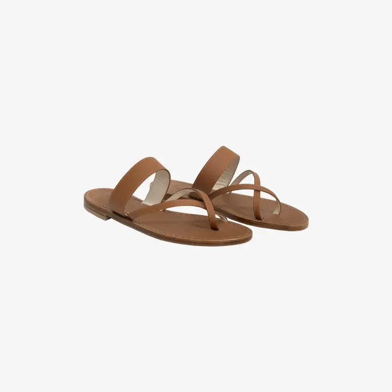 Sandals With Small Wedge Heel ISSIMO X Mario D'Ischia Tan Sandals