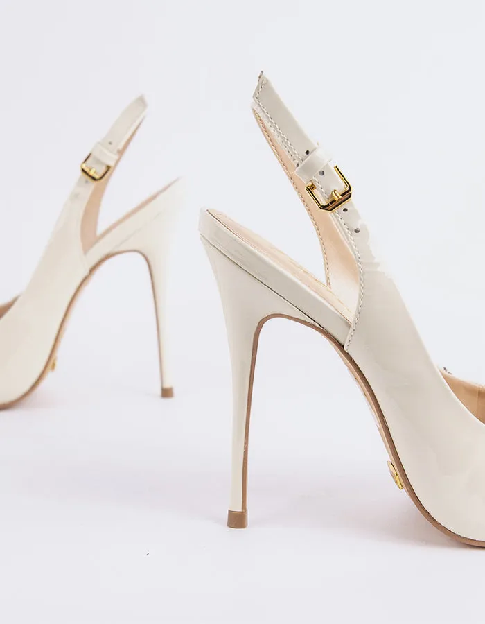 Thigh High High Heels Janeiro Off White Patent