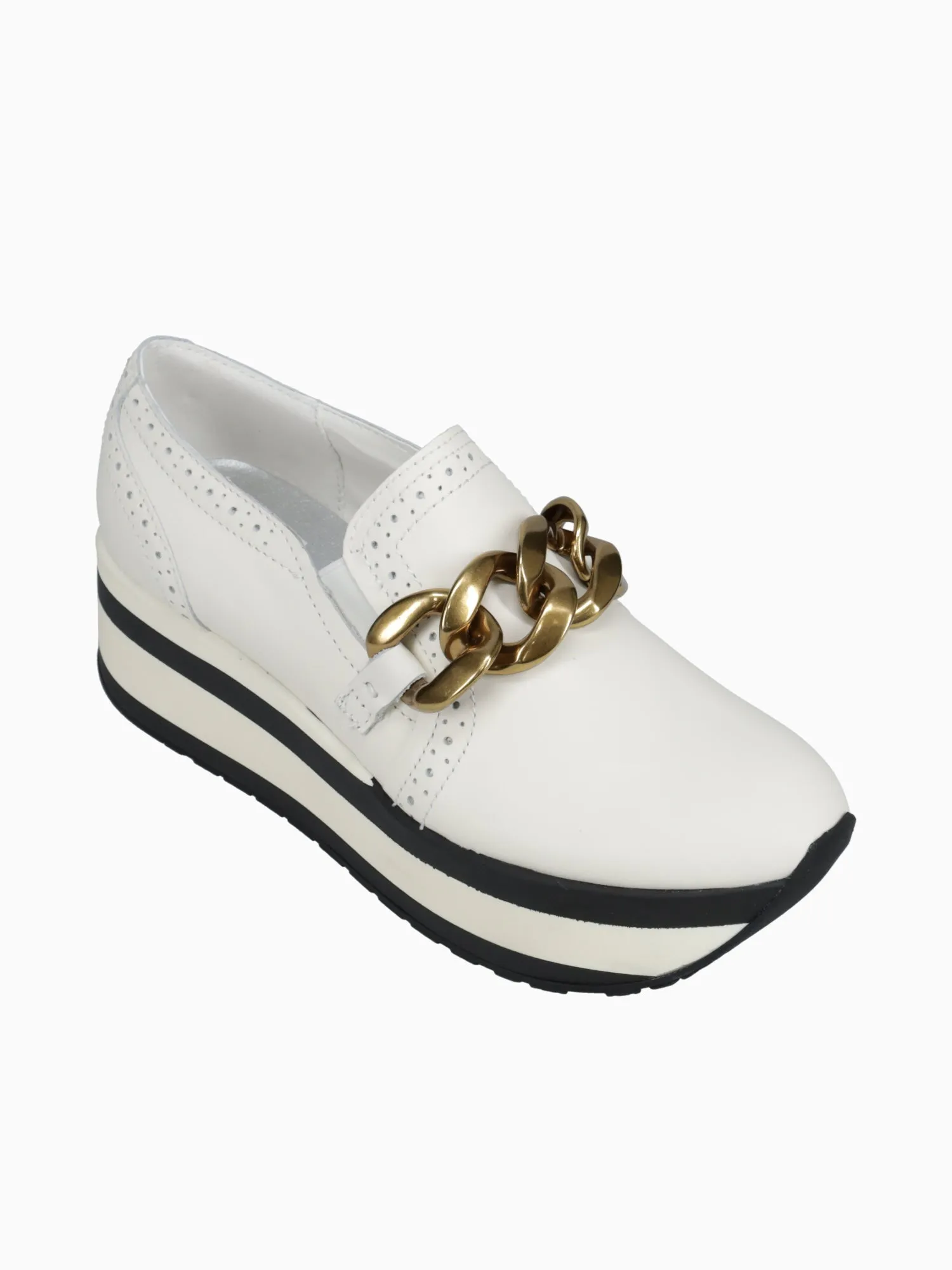 Jhenee White Leather Jones New York Loafers