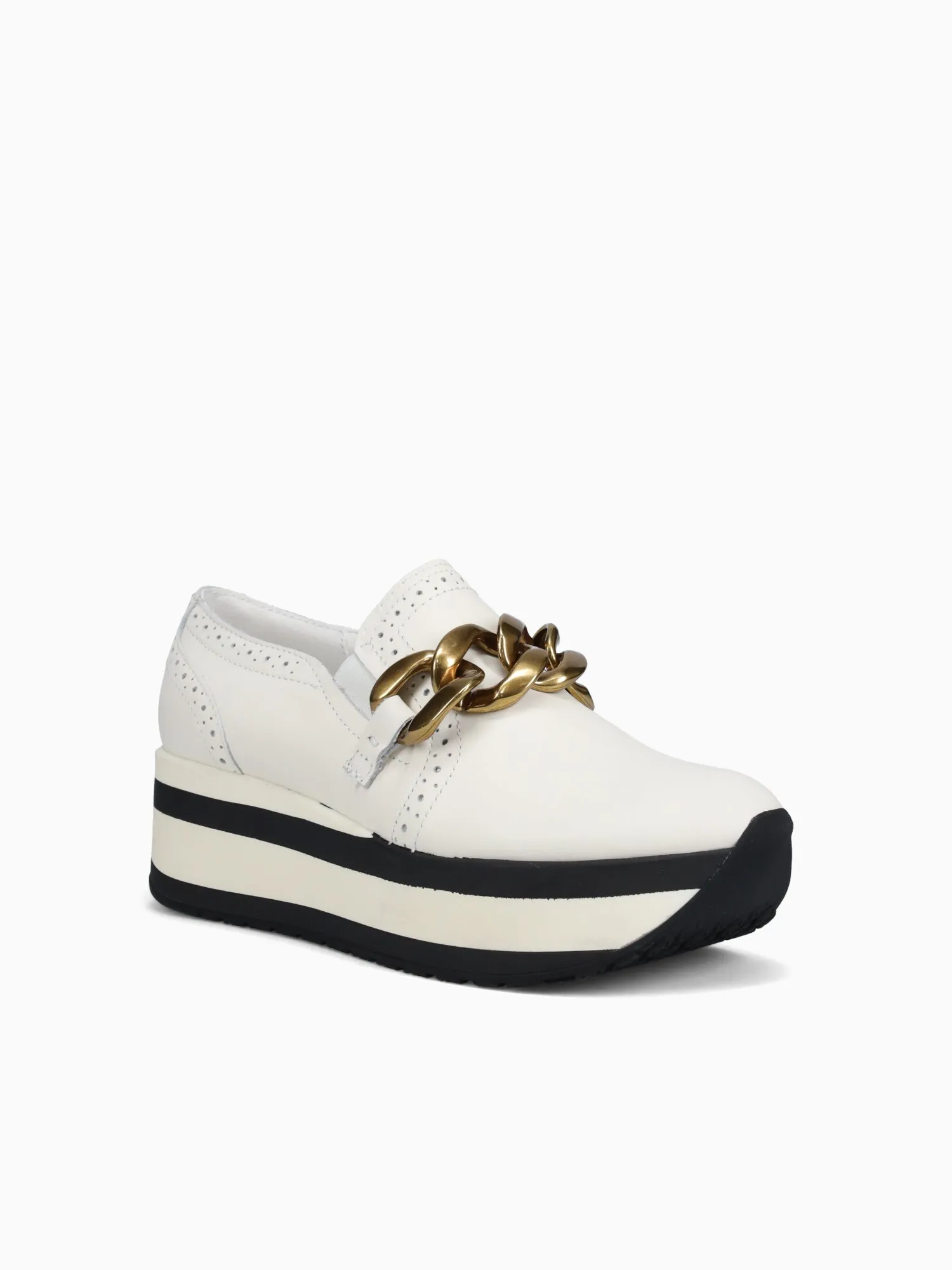 Leather Sole Loafers Jhenee White Leather