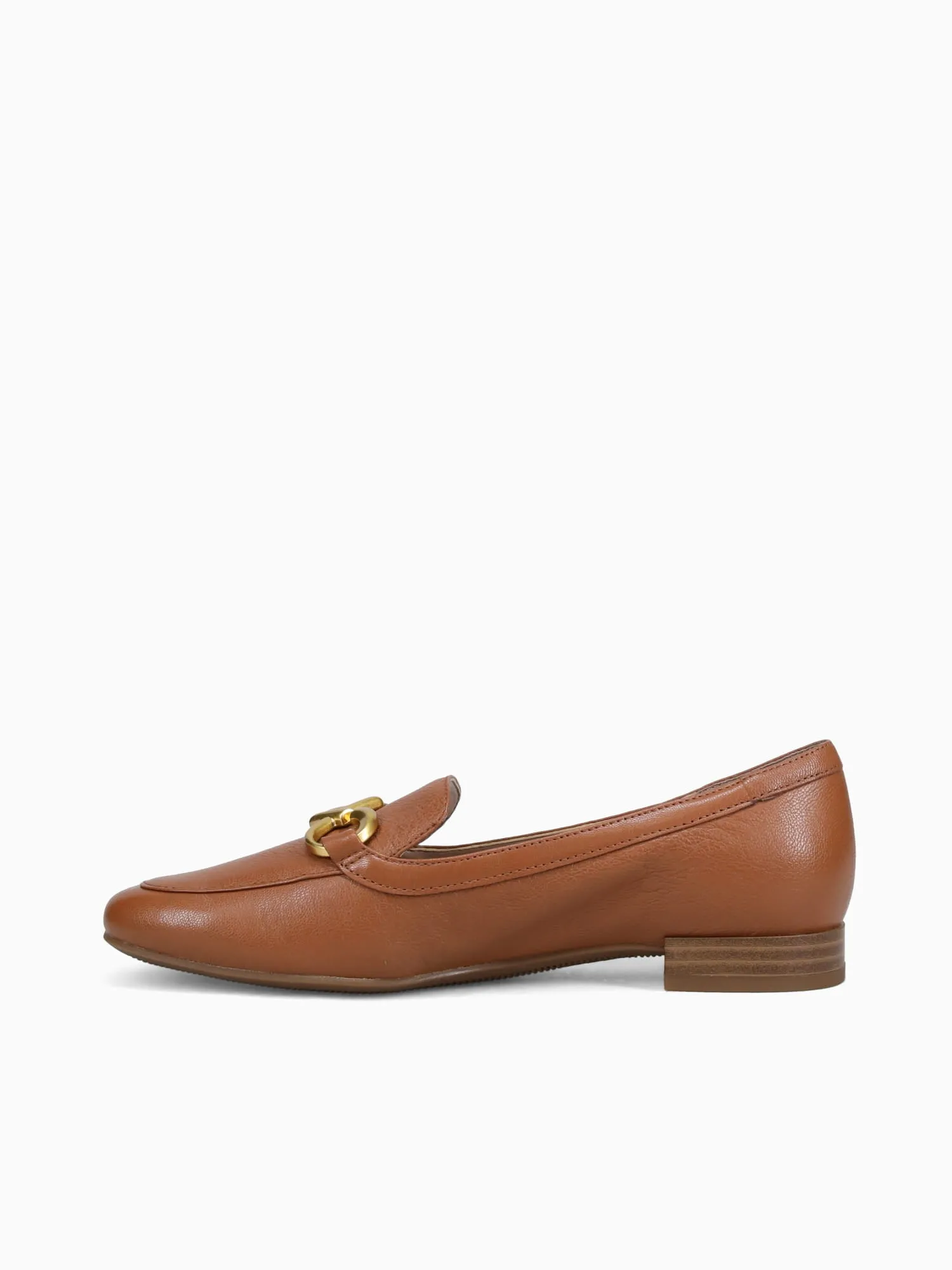 Jovie English Tea Leather Pebbled Leather Loafers