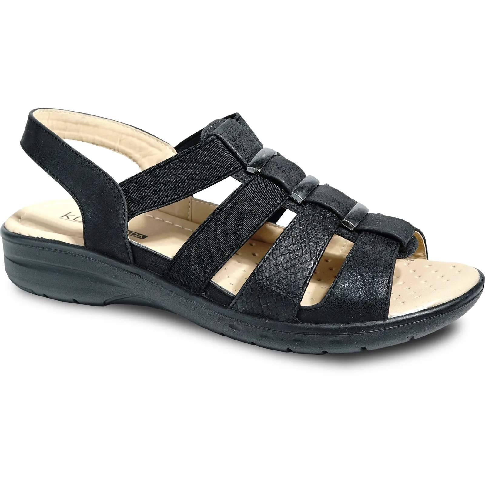 Sandals Barbados Photos kozi Women Sandal OY5126 Comfort Wedge Sandal Black