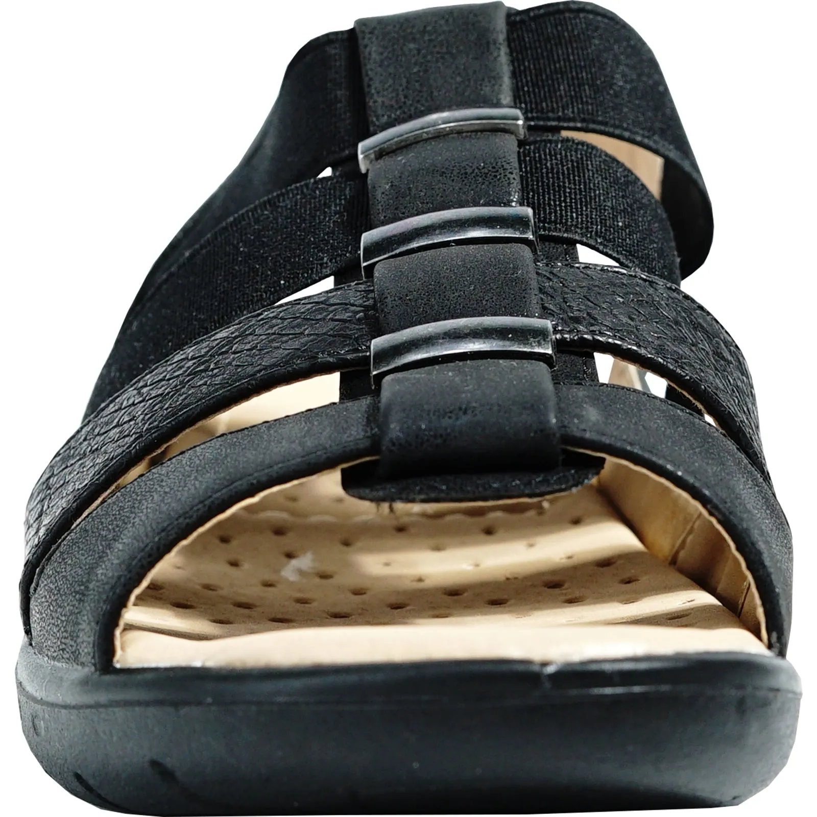 And White Sandals kozi Women Sandal OY5126 Comfort Wedge Sandal Black