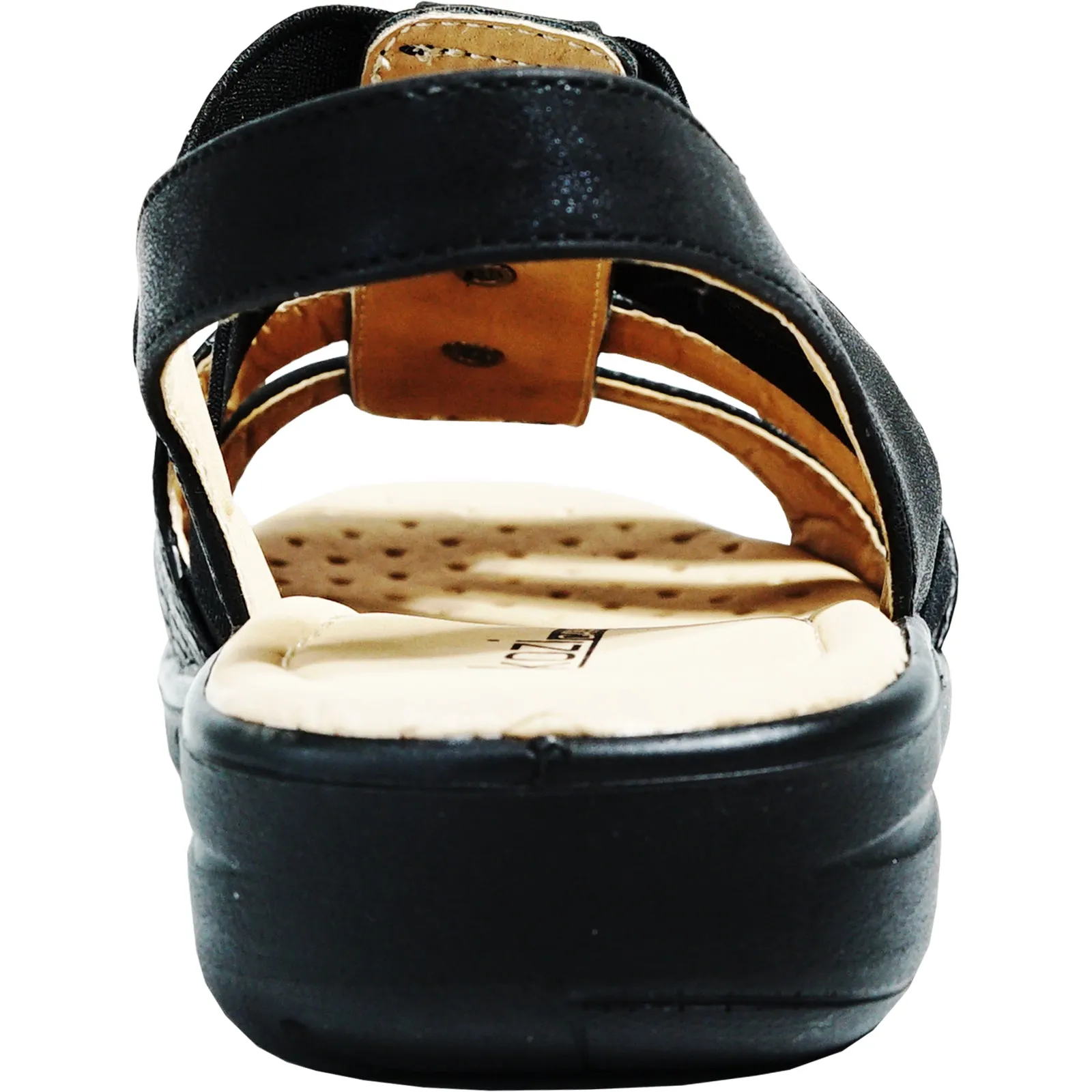 kozi Women Sandal OY5126 Comfort Wedge Sandal Black Gbg Los Angeles Sandals