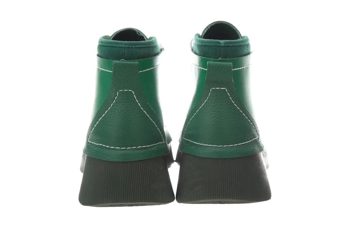 JW Anderson Green Paneled High-Top Sneakers SZ 37 2 Inch Platform Sneakers