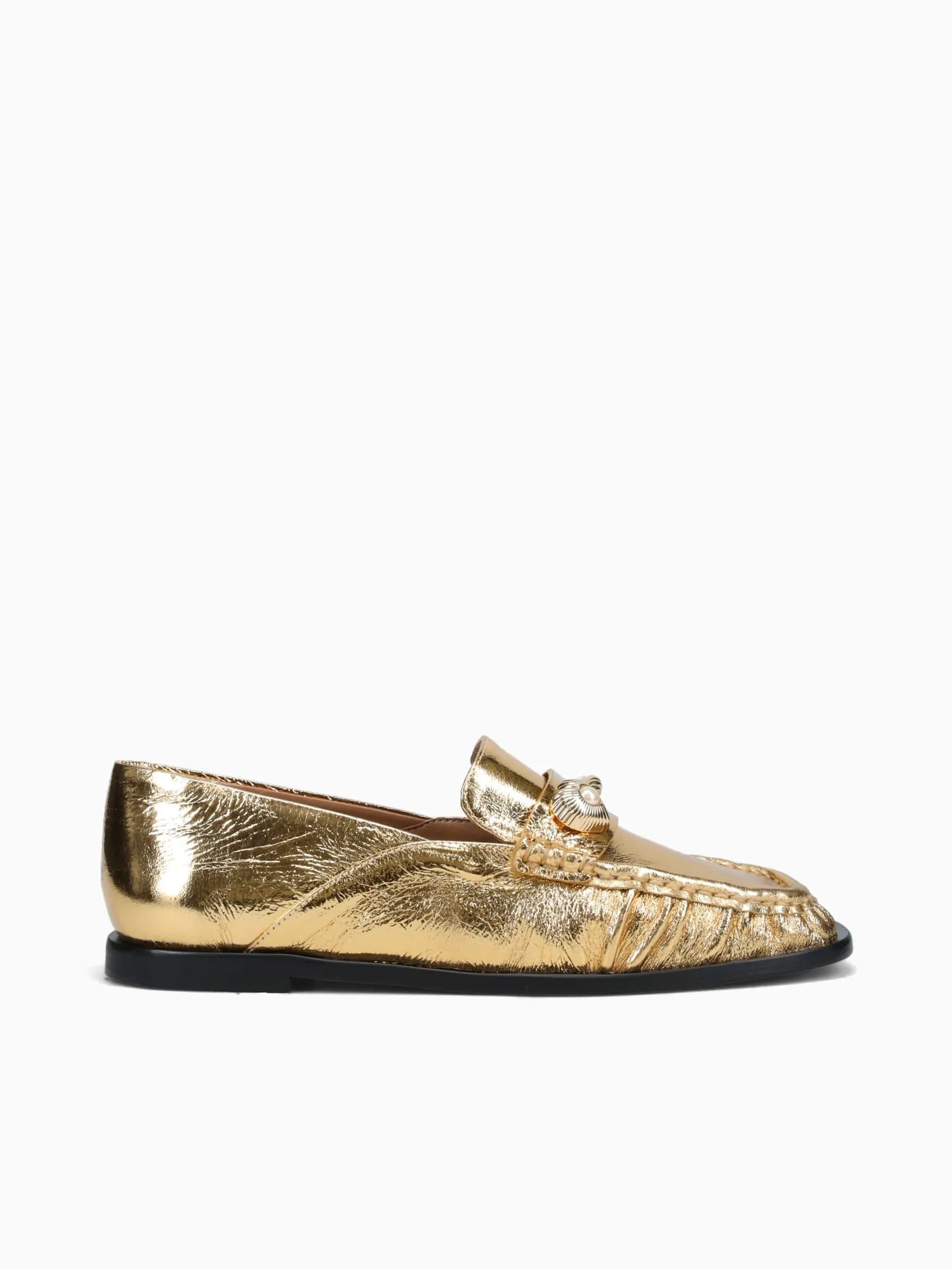 Suede Loafers Women Kailani Ouro Metal Bala