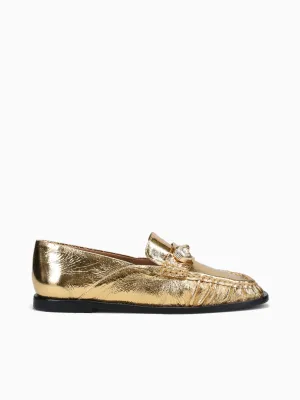 Block Heeled Loafers Kailani Ouro Metal Bala