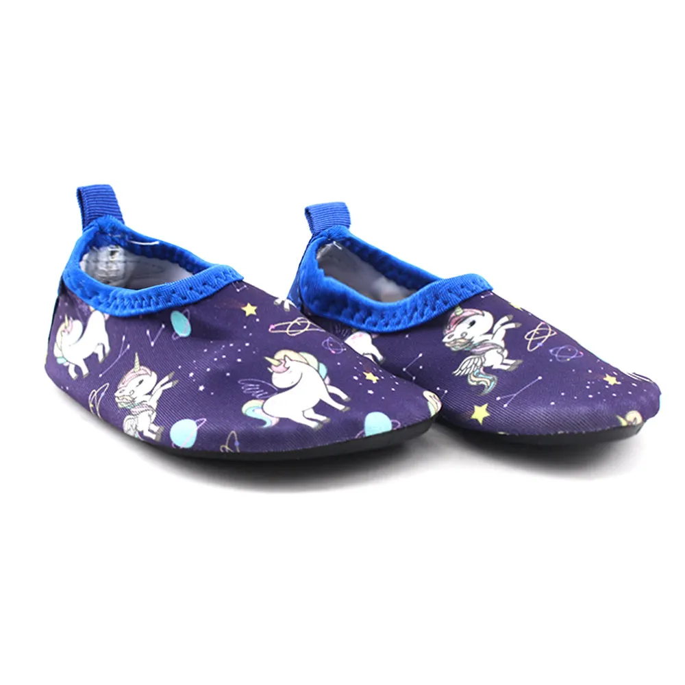 Kid's Girl Printed Water Shoes,Purple Sheep Skin Slippers