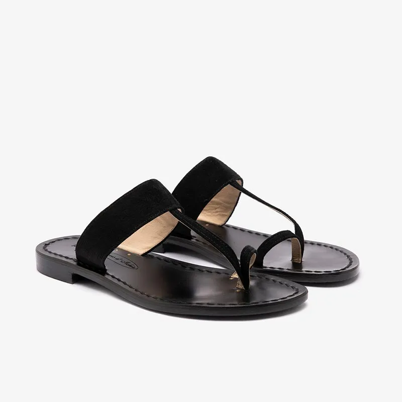 ISSIMO x Mario D'Ischia Unisex Ugo Black Sandals Sandals Resort Overwater Bungalows
