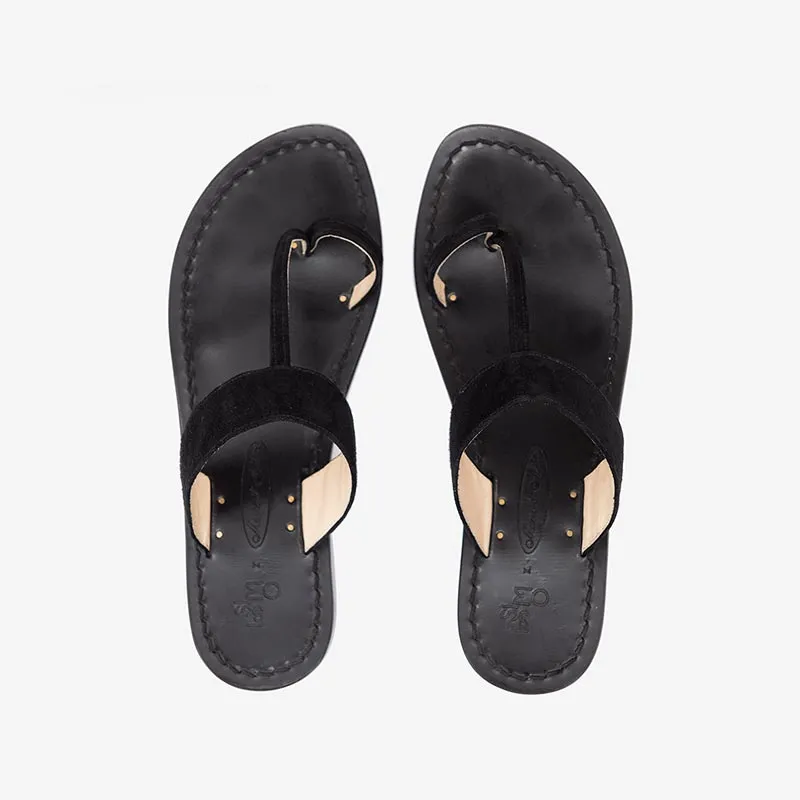 Gladiator Sandals ISSIMO x Mario D'Ischia Unisex Ugo Black Sandals